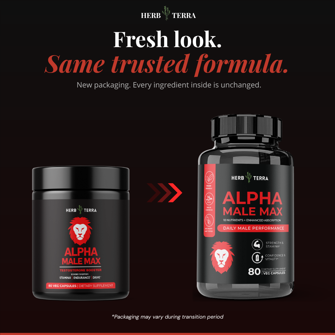 Herb Terra Men's Power Duo for Vitality, Energy & Skin Health