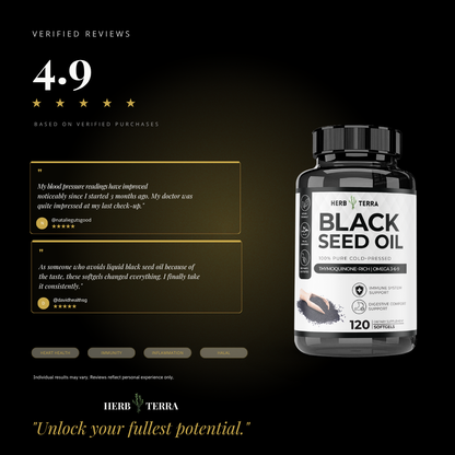 [Bundle of 3] Herb Terra Black Seed Oil 1000mg - Energy, Digestion & Immune Support
