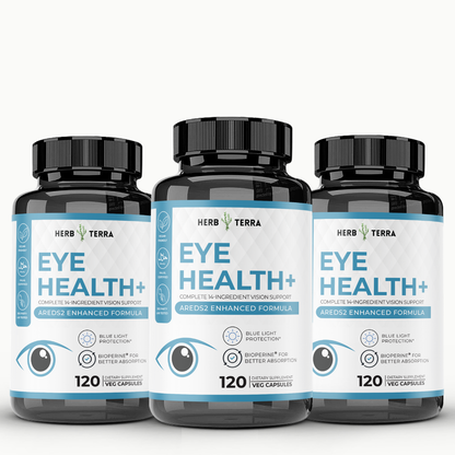 [Bundle of 3] Herb Terra Eye Health+ Supplement with Lutein, Zeaxanthin, Zinc & Vitamins A C E (3 x 120 capsules)
